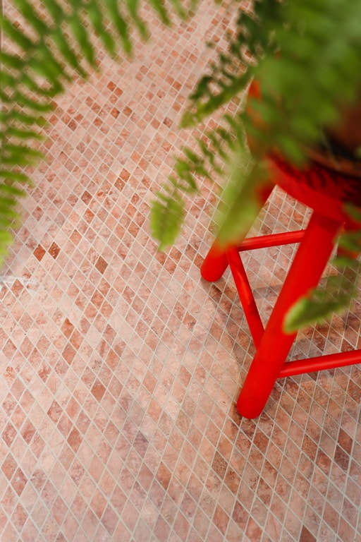 Mosaic Diamond Red Travertine